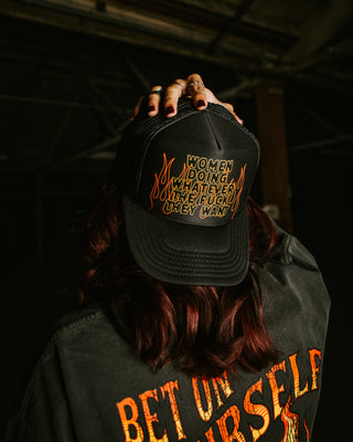 Women Doing Flame Trucker Hat