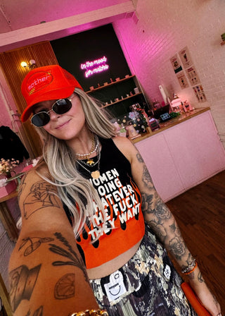 Women Doing Whatever Flame Crop Tank