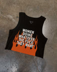 Women Doing Whatever Flame Crop Tank