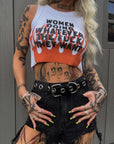 Women Doing Whatever Flame Crop Tank