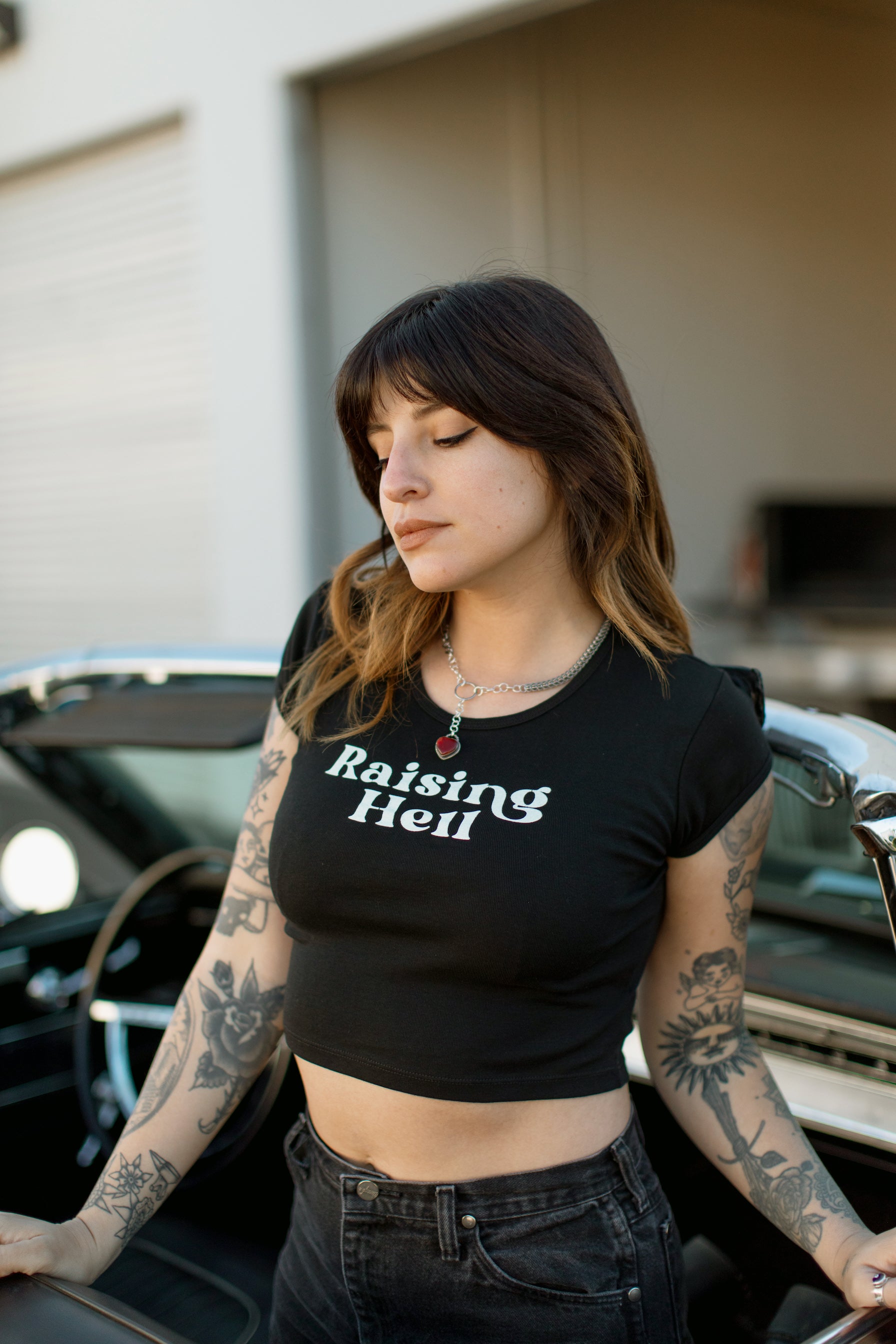 Raising Hell 90's Baby Crop Tee - REBEL SOUL COLLECTIVE